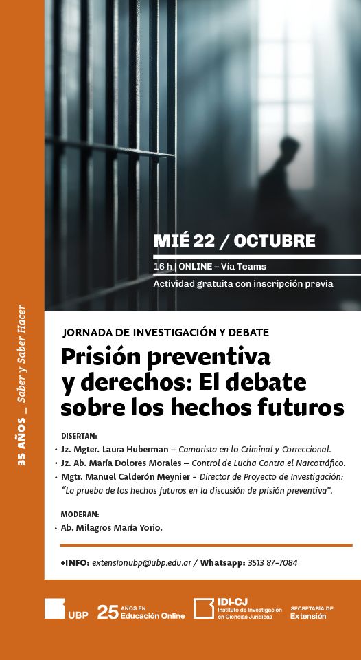 Invitación Jornada: Prisión preventiva y derechos